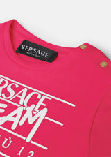 VERSACE LOGO BAND JERSEY THONG PARADE RED/FUXIA – Enzo Clothing Store