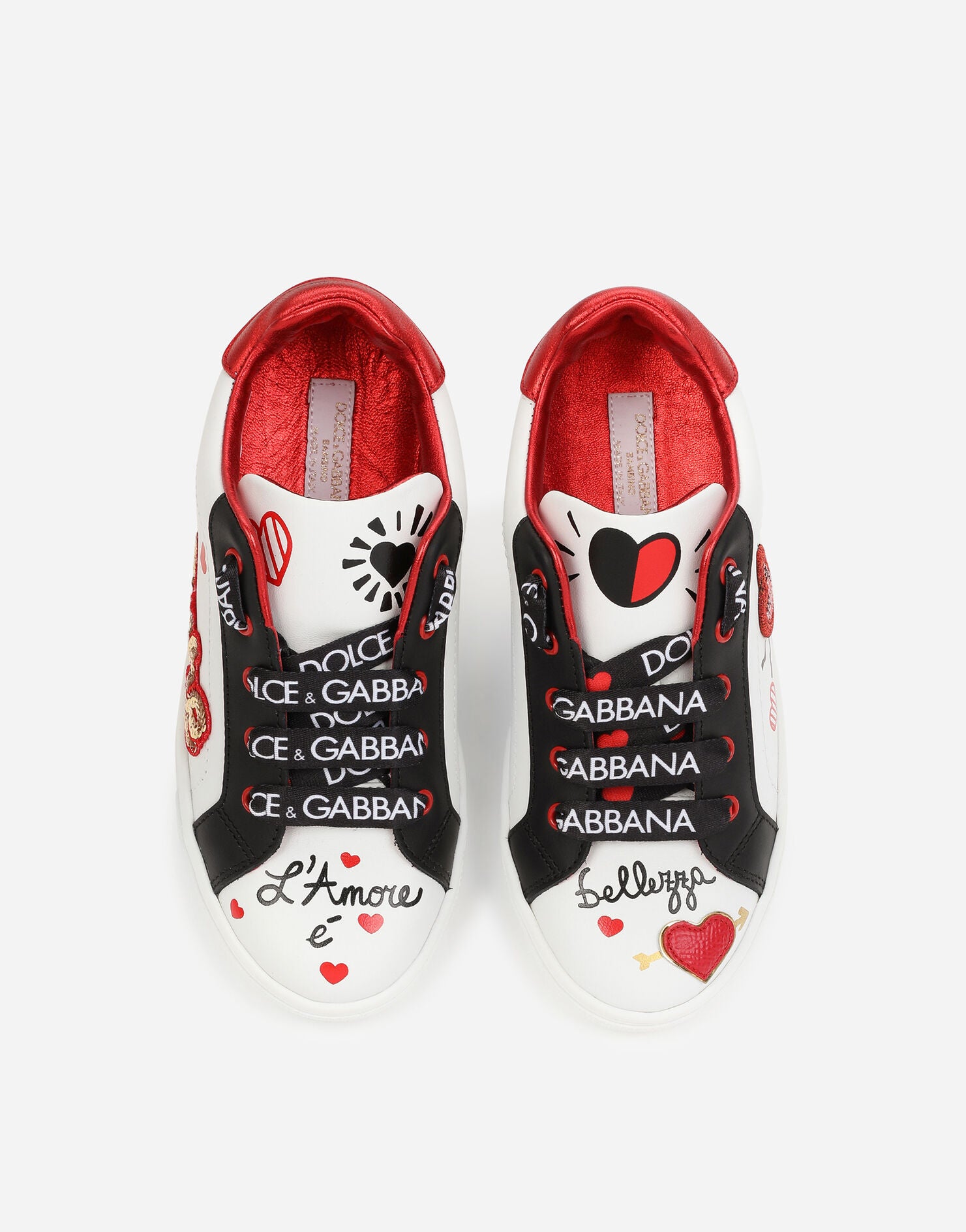 DOLCE & GABBANA KIDS PRINTED SNEAKER WHITE/MULTICOLOR