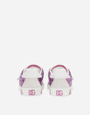 DOLCE & GABBANA KIDS SEQUINED PORTOFINO SNEAKER WHITE MULTICOLOR