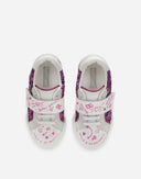 DOLCE & GABBANA KIDS SEQUINED PORTOFINO SNEAKER WHITE MULTICOLOR
