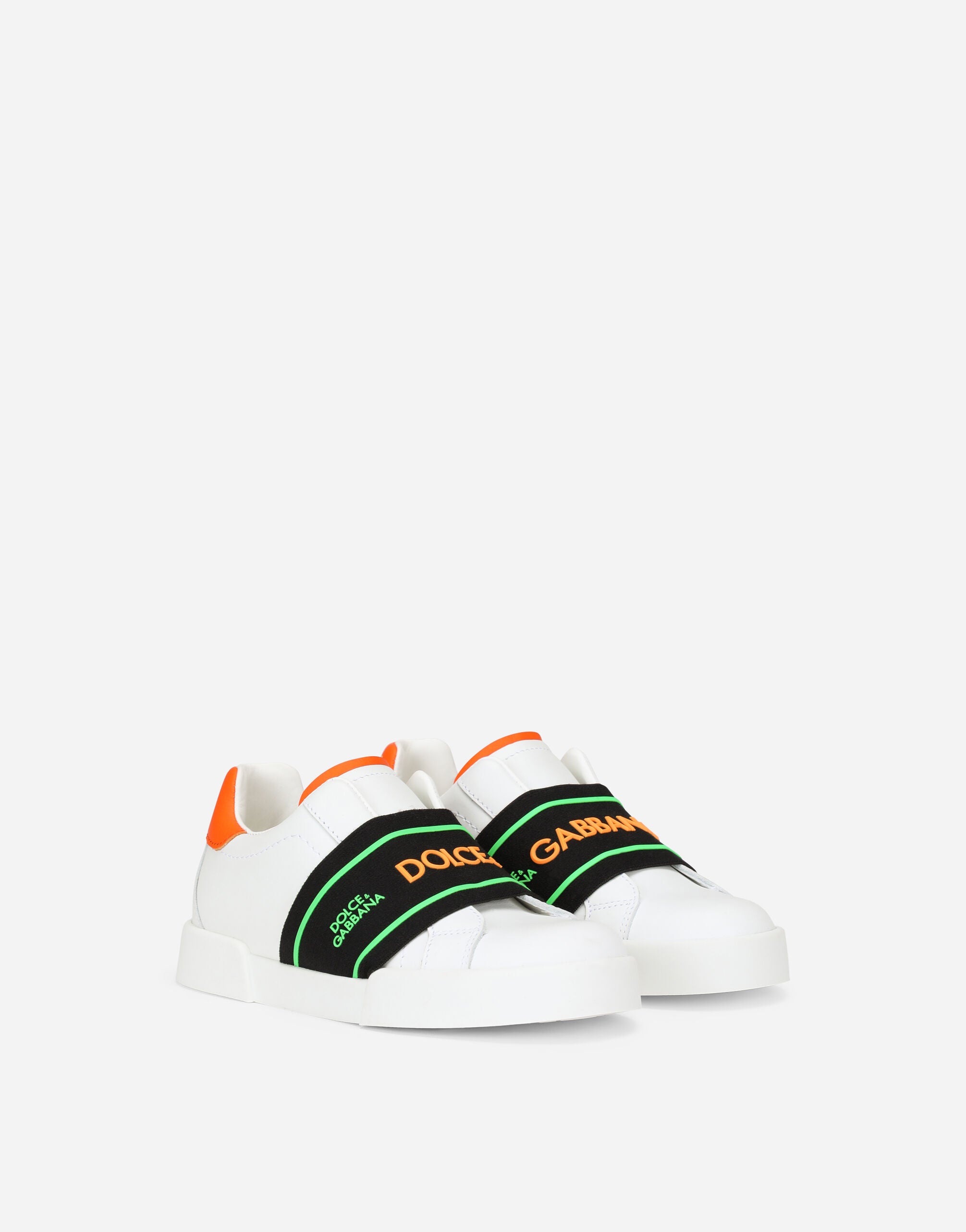 DOLCE & GABBANA KIDS PORTOFINO SLIP ON SNEAKER( WT-OR-BK)