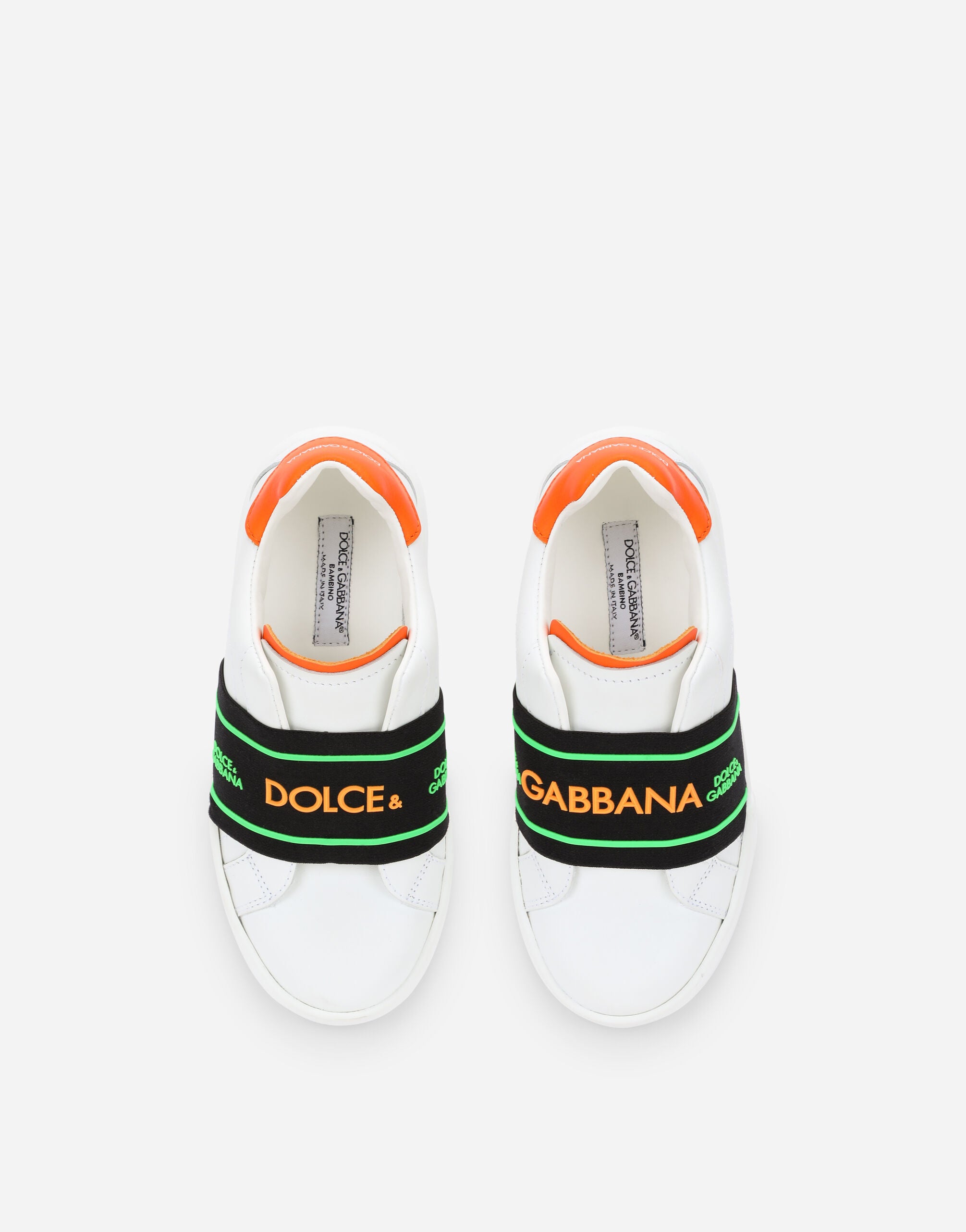 DOLCE & GABBANA KIDS PORTOFINO SLIP ON SNEAKER( WT-OR-BK)