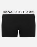 DOLCE&GABBANA LONG LEG BOXER BLACK-WHITE
