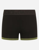 DOLCE & GABBANA FINE-RIB STRETCH BOXER BLACK-GREEN