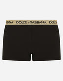 DOLCE & GABBANA STRETCH SILK BOXER BLACK / GOLD