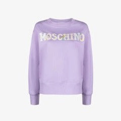 MOSCHINO WOMENS CIRCUS LOGO COTTOM SWEATSHIRT PURPLE