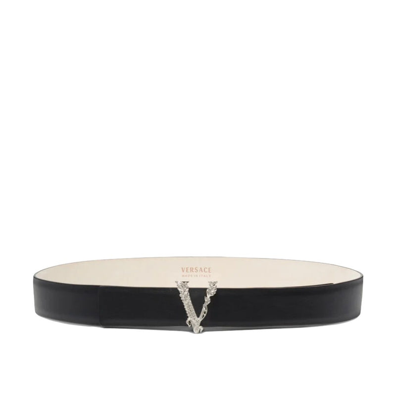 Versace Logo Letter Belt in White