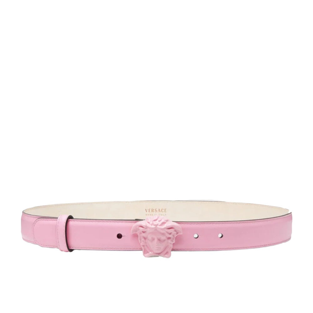 VERSACE LA MEDUSA LEATHER BELT- BABYPINK-ORO