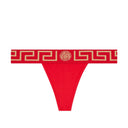VERSACE GRECA BORDER THONG RED/GOLD