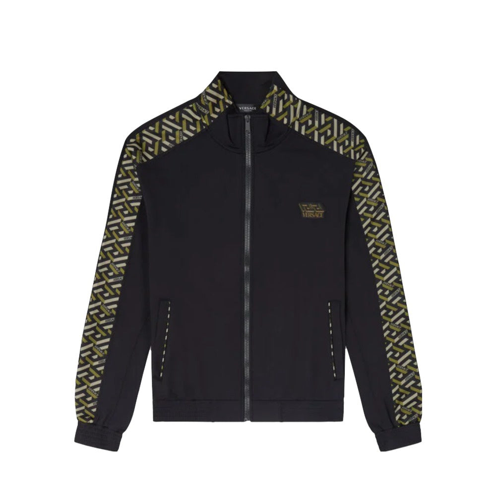 VERSACE GRECA SIGNATURE ACCENT GYM SWEATSHIRT NERO-STAMPA