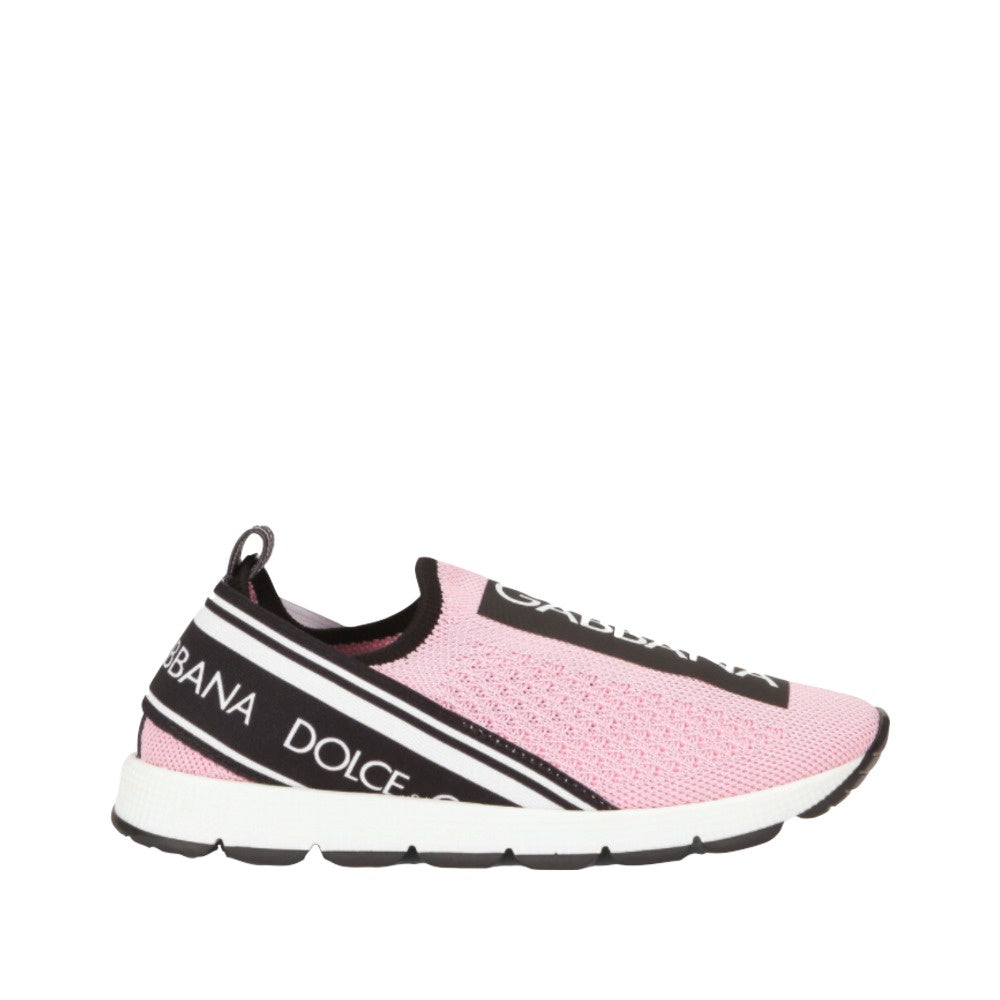 DOLCE & GABBANA KIDS SORRENTO SNEAKERS ROSA-BIANCO