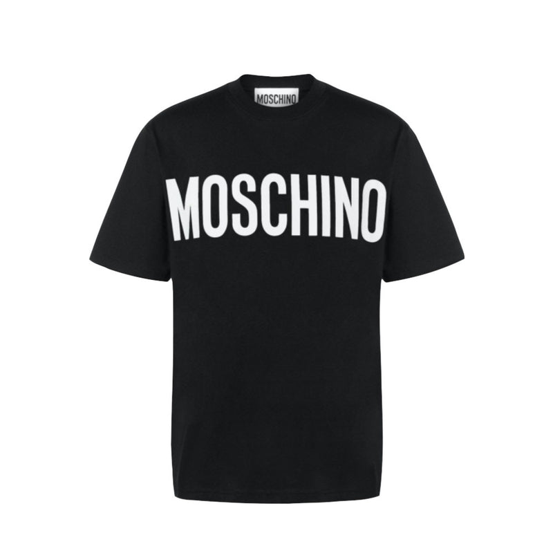 MOSCHINO COUTURE T-SHIRT WITH LOGO BLACK-WHITE