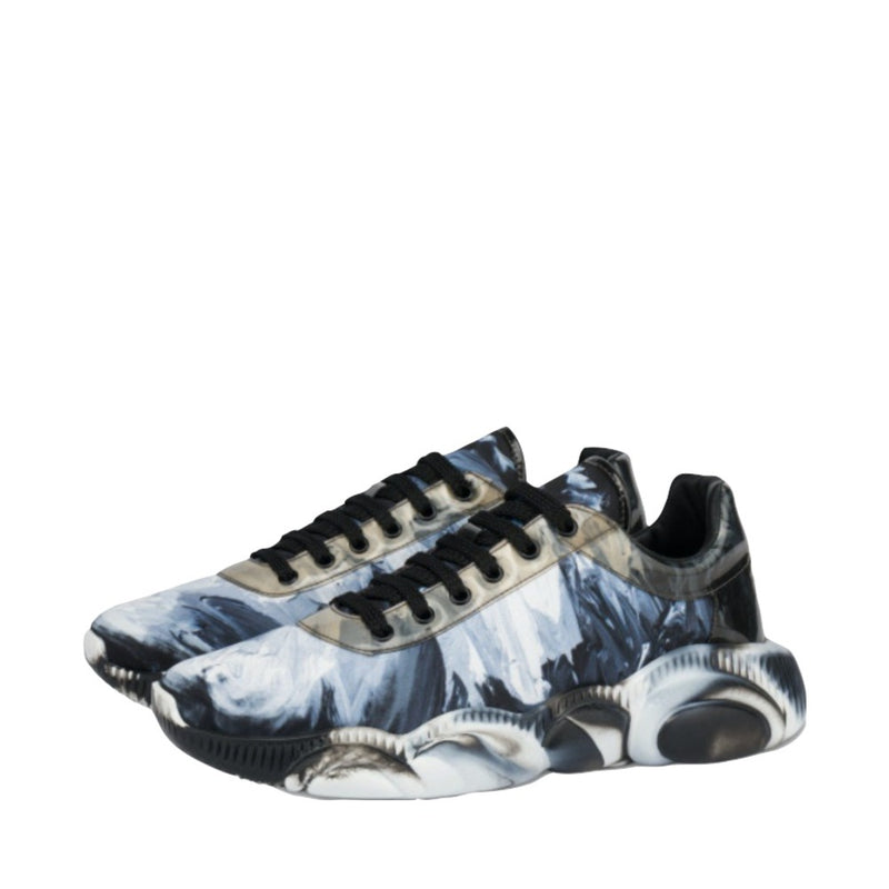MOSCHINO COUTURE NYLON PAINTING TEDDY SNEAKERS
