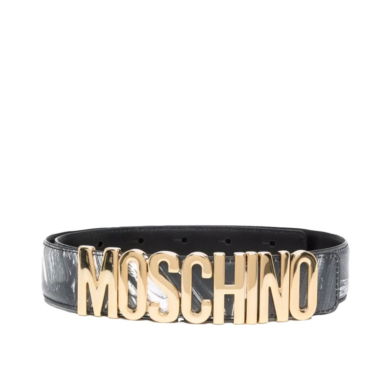 MOSCHINO COUTURE BELT MULTI GREY-GOLD