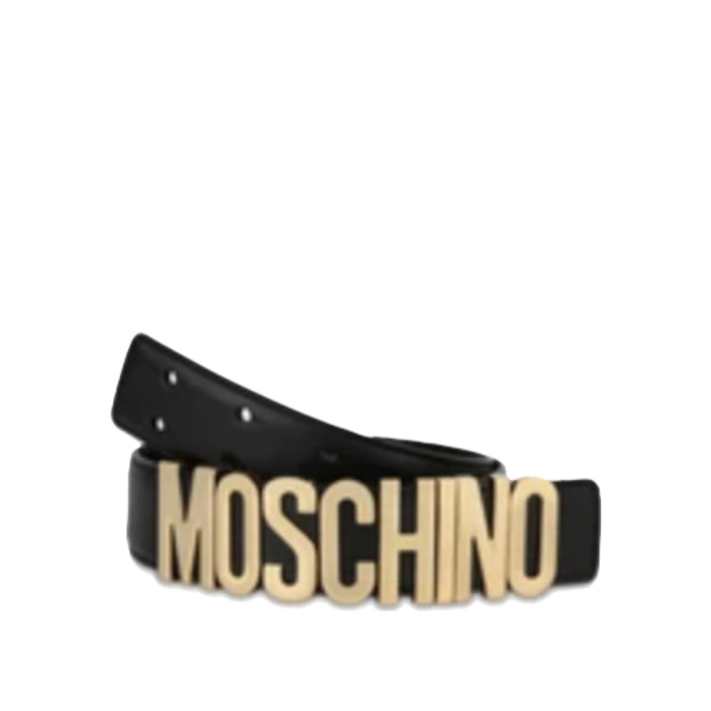 MOSCHINO COUTURE BELT BLACK-SHINEY GOLD