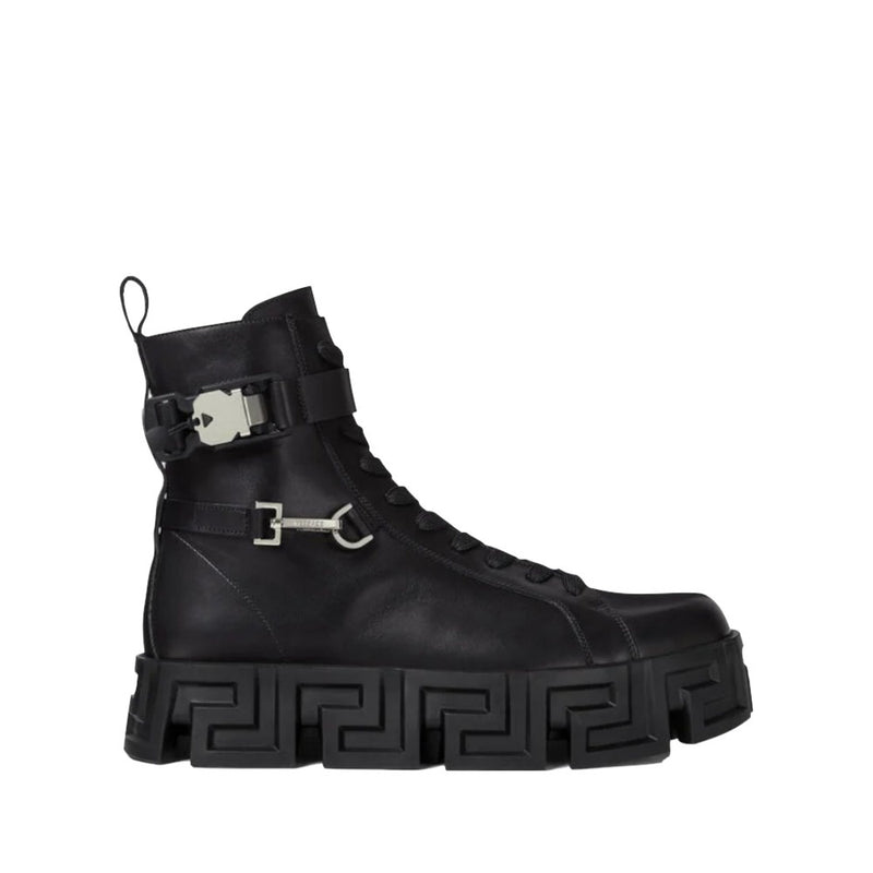 VERSACE GRECA LABYRINTH LEATHER BOOTS – Enzo Clothing Store