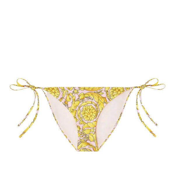 VERSACE BAROCCO PRINT BIKINI BOTTOM PINK-YELLOW