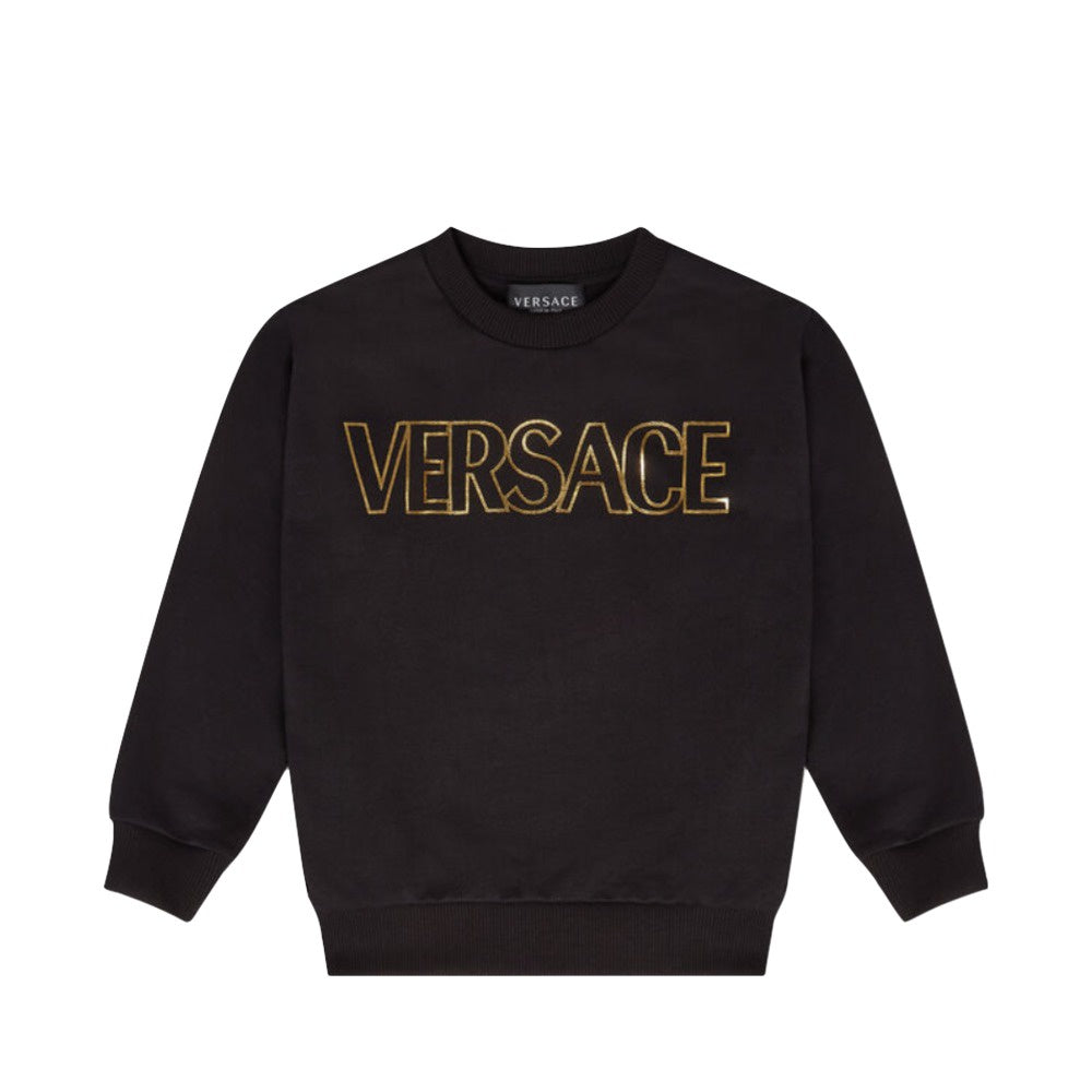 VERSACE KIDS LOGO SWEATSHIRT BLACK-GOLD