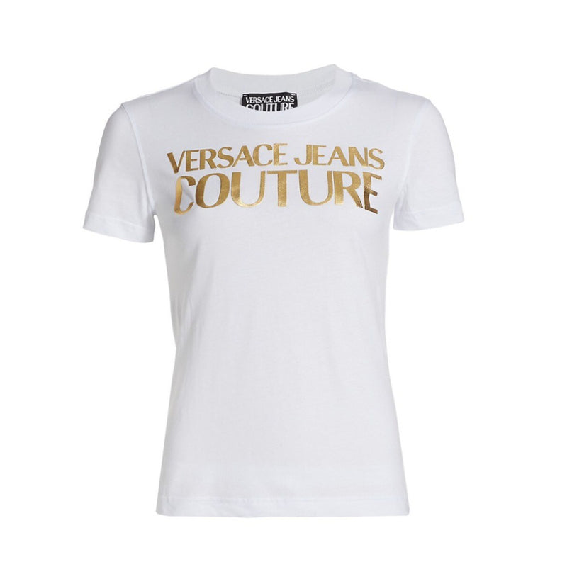 VERSACE JEANS COUTURE LOGO T-SHIRT WHITE-GOLD