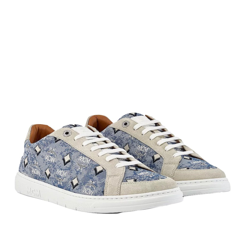 MCM MEN TERRIAN LO SNEAKERS IN VINTAGE JACQUARD MONOGRAM