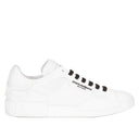 DOLCE & GABBANA NYLON AND RUBBER PORTOFINO SNEAKERS WHITE-BLACK