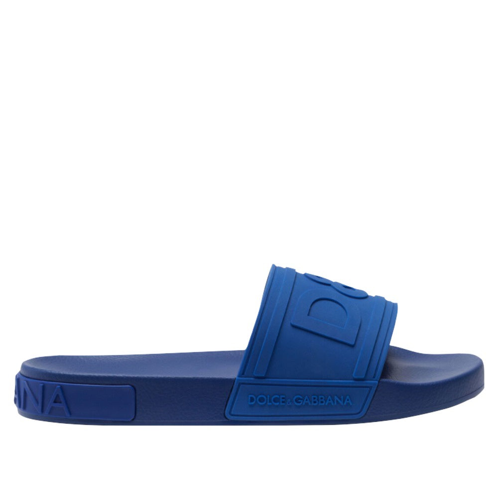 DOLCE  & GABBANA RUBBER BEACHWEAR SLIDERS WITH DG LOGO