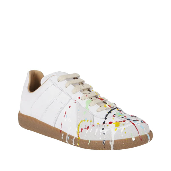 MAISON MARGIELA REPLICA PAINT DROP SNEAKERS WHITE/MULTI