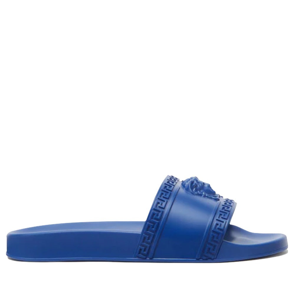 VERSACE PALAZZO POOL SLIDES BLUE-BLUE