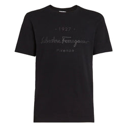 SALVATORE FERRAGAMO 1927 SIGNATURE T-SHIRT BLACK-BLACK
