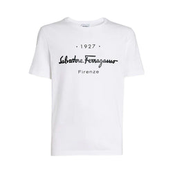 SALVATORE FERRAGAMO 1927 SIGNATURE T-SHIRT WHITE/BLACK