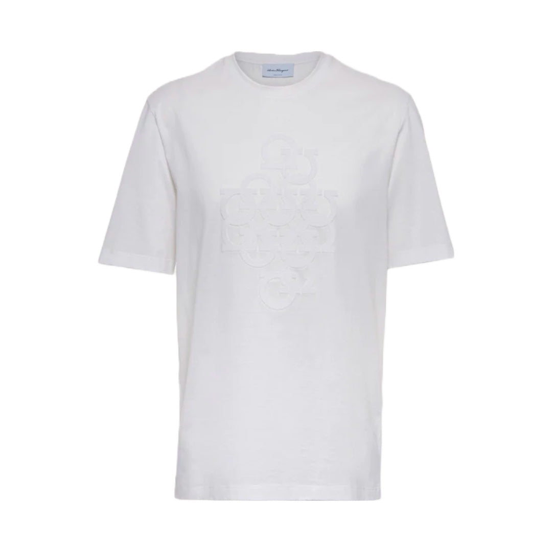 SALVATORE FERRAGAMO GANCINI T-SHIRT WHITE