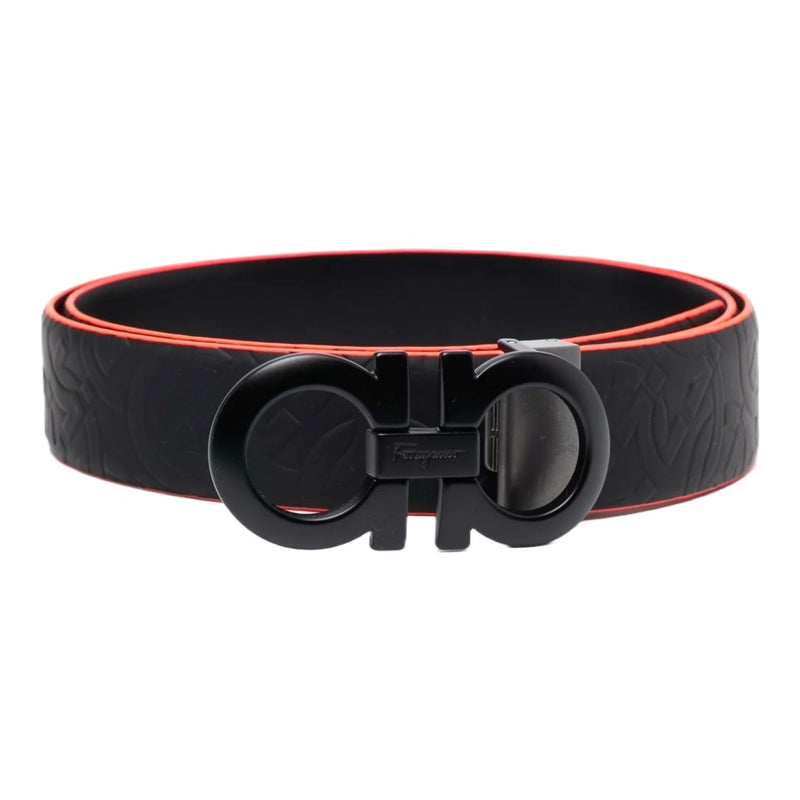 Ferragamo square-buckle leather belt - Black