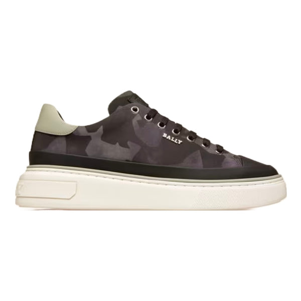 BALLY MAILY FABRIC AND LEATHER SNEAKER BLACK/GREY