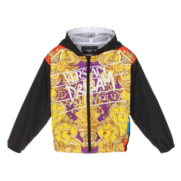 VERSACE BLACK ZIP UP HOODIE