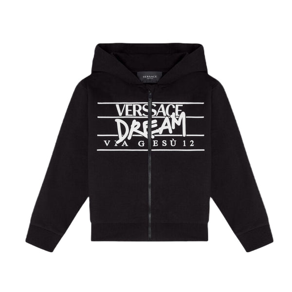 VERSACE DREAM LOGO KIDS HOODIE BLK/WHT