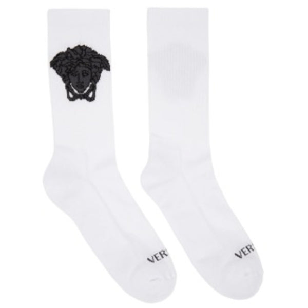 VERSACE MEDUSA ATHLETIC SOCK WHITE