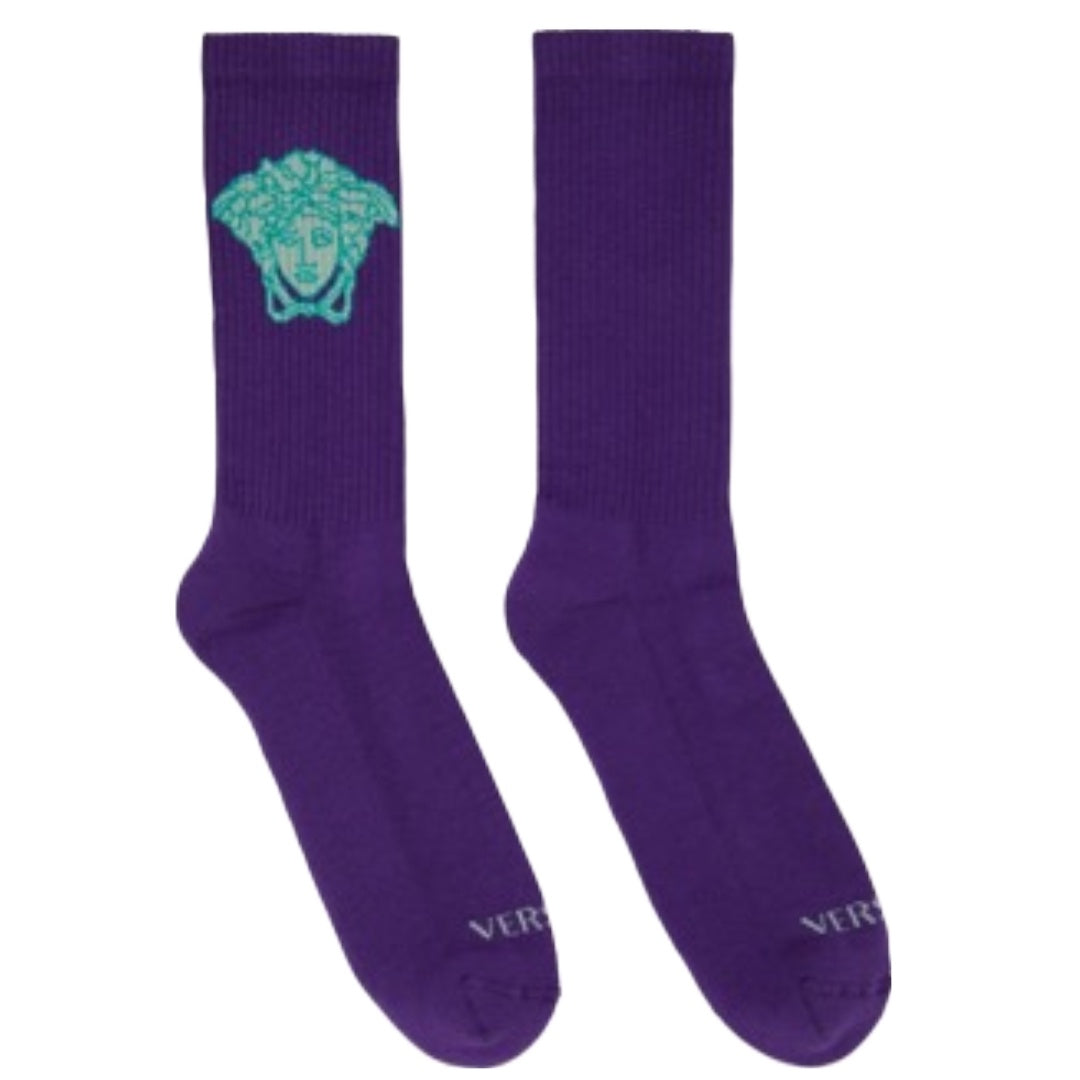 VERSACE MEDUSA ATHLETIC SOCK PURPLE