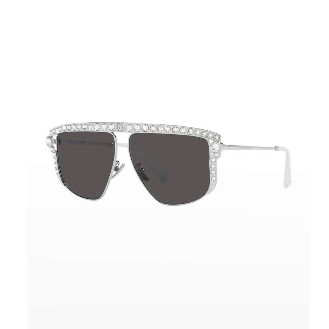 DOLCE&GABBANA CRYSTAL SUNGLASSES SILVER