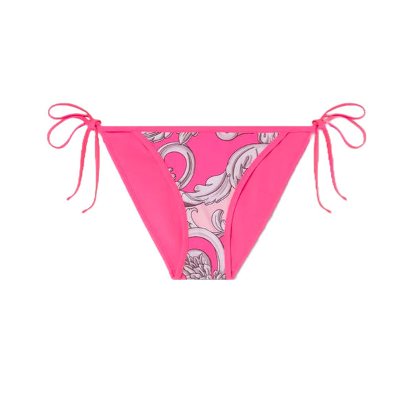 VERSACE SILVER BAROQUE REVERSIBLE BIKINI BOTTOMS FUXIA/ROSE