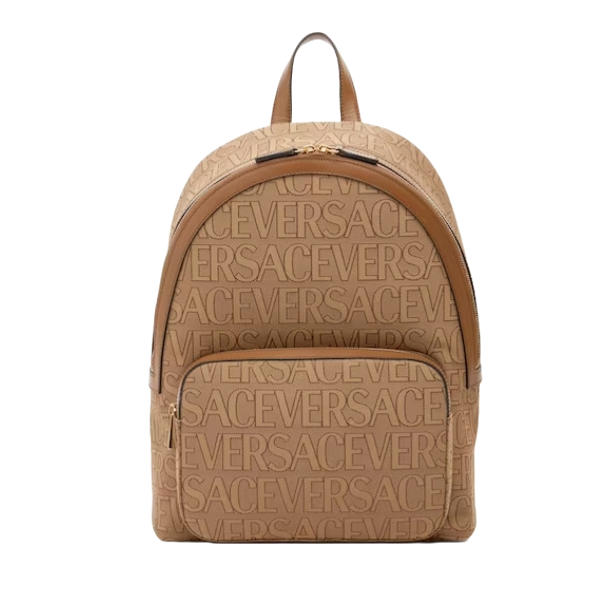 VERSACE ALL OVER LOGO BACKPACK BEIGE/BROWN