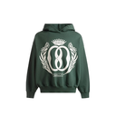 BALLY MENS FOILED HOODED SWEATSHIRT IN KELLY GREEN COTTON