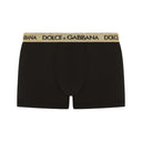 DOLCE & GABBANA STRETCH SILK BOXER BLACK / GOLD