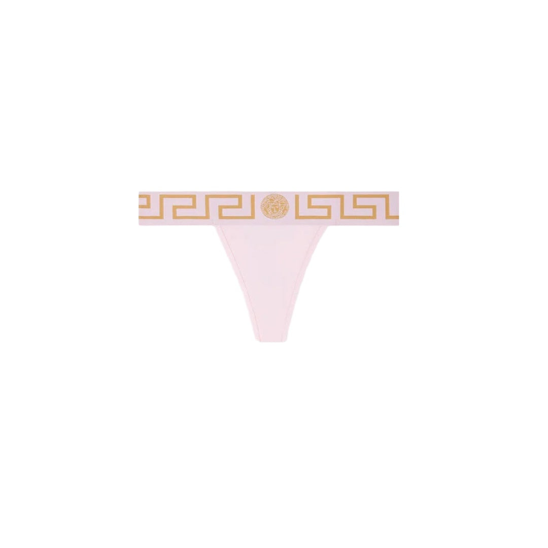 VERSACE GRECA BORDER THONG PINK/GOLD