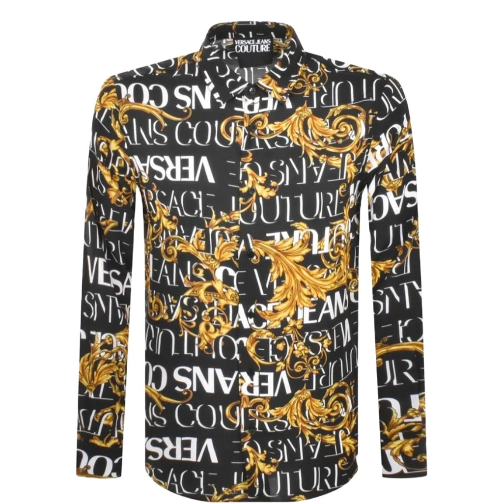 VERSACE JEANS COUTURE LONG SLEEVE SHIRT BLACK/GOLD/WHITE – Enzo