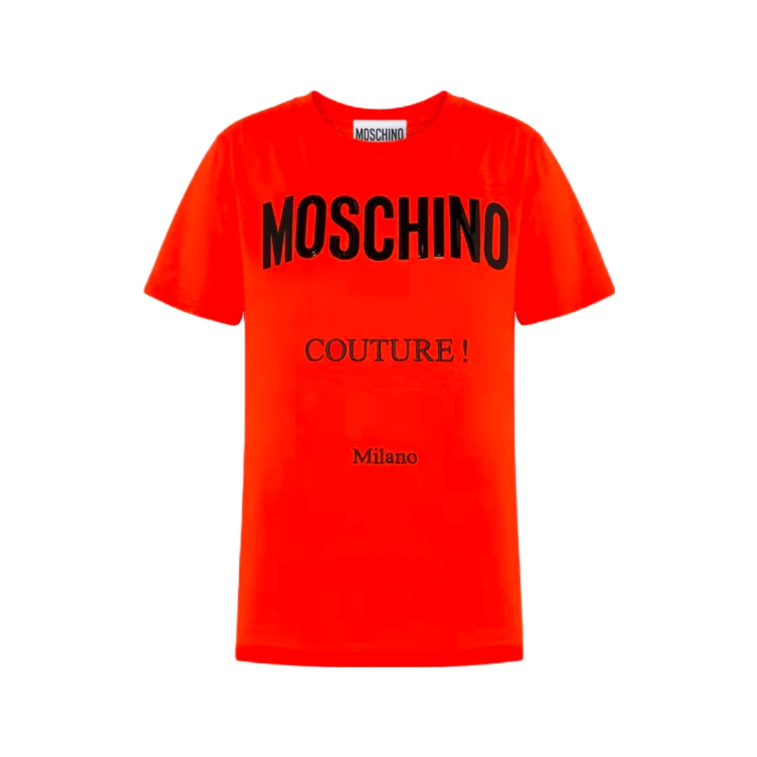 MOSCHINO MOSCHINO COUTURE ORGANIC JERSEY T-SHIRT ORANGE