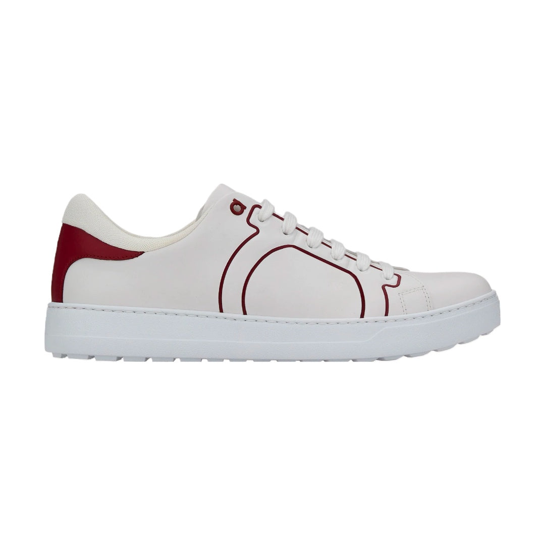 SALVATORE FERRAGAMO GANCINI SNEAKER WHITE/ROUGE