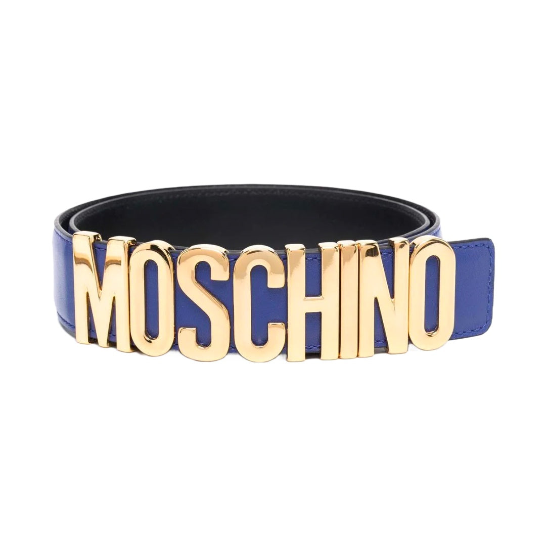 MOSCHINO LOGO PLAQUE BUCKLE FASTENING BELT