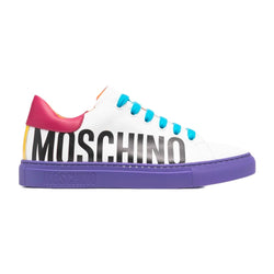 MOSCHINO LEATHER SNEAKERS LOGO MULTICOLOR
