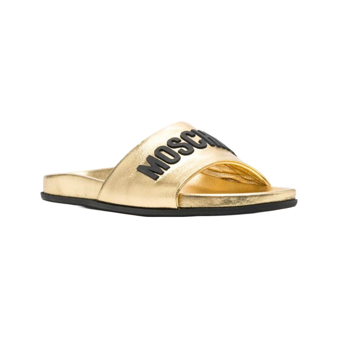 MOSCHINO EMBOSSED LOGO GOLD/BLACK