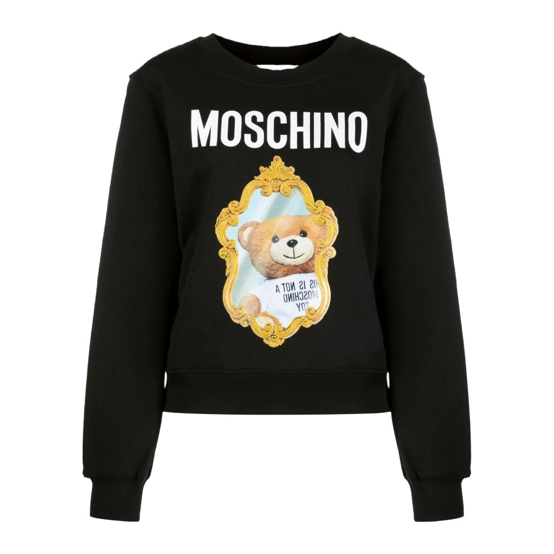 MOSCHINO MEDDY MIRROR CREW NECK BLACK/GOLD